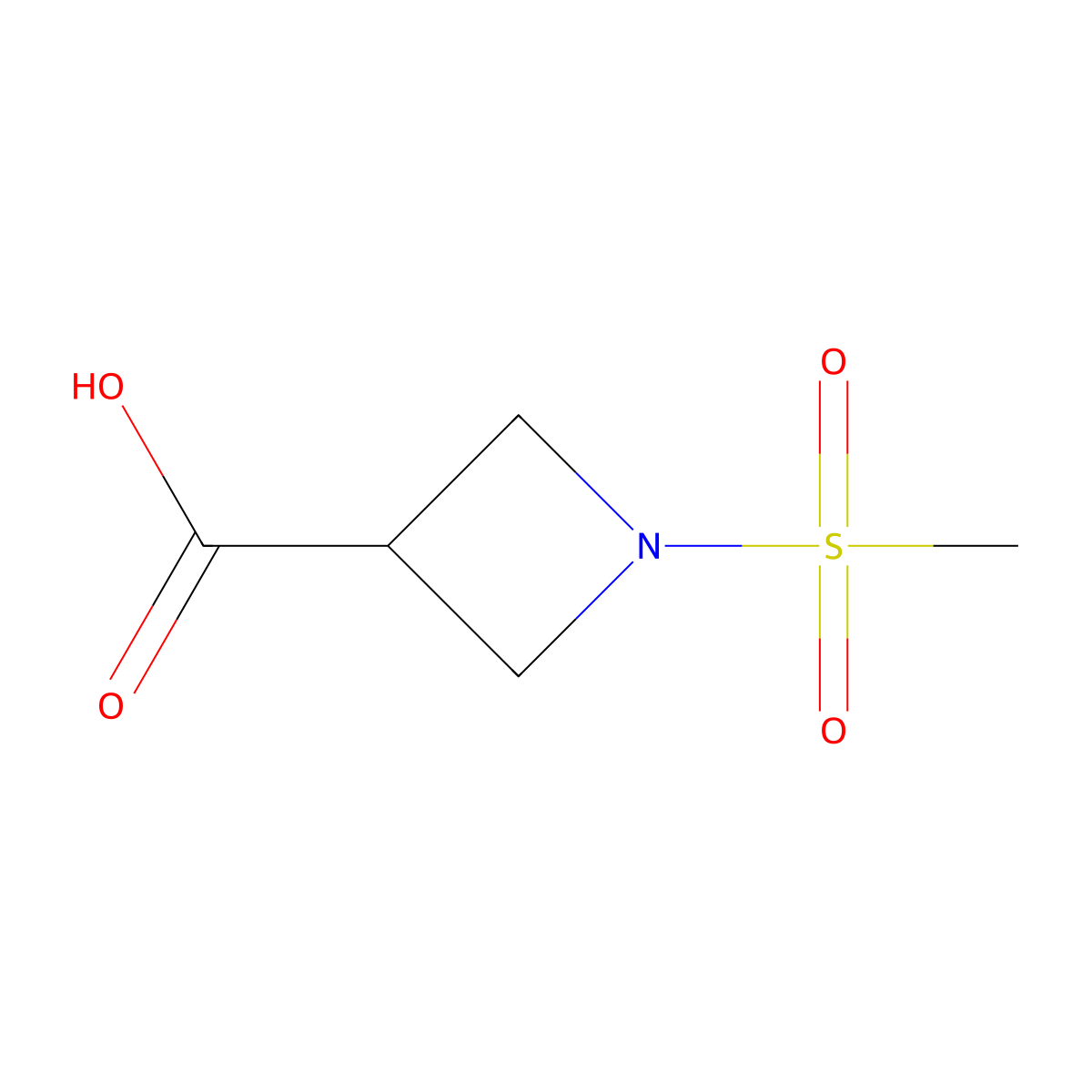 1-Methanesulfonylazetidine-3-carboxylic acid molecular structure, CAS 1219828-27-9