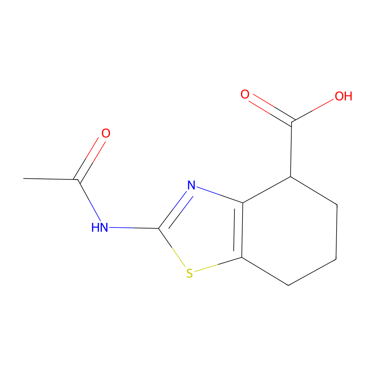 2-Acetamido-4,5,6,7-tetrahydro-1,3-benzothiazole-4-carboxylic acid molecular structure, CAS 1219828-28-0