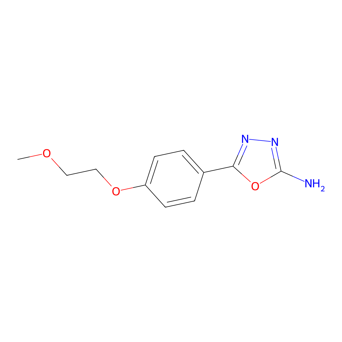 5-[4-(2-Methoxyethoxy)phenyl]-1,3,4-oxadiazol-2-amine molecular structure, CAS 1219828-29-1