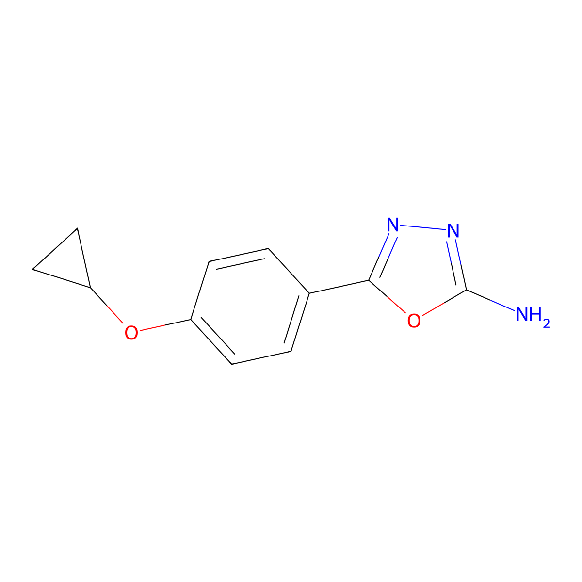 5-[4-(Cyclopropyloxy)phenyl]-1,3,4-oxadiazol-2-amine molecular structure, CAS 1219828-30-4