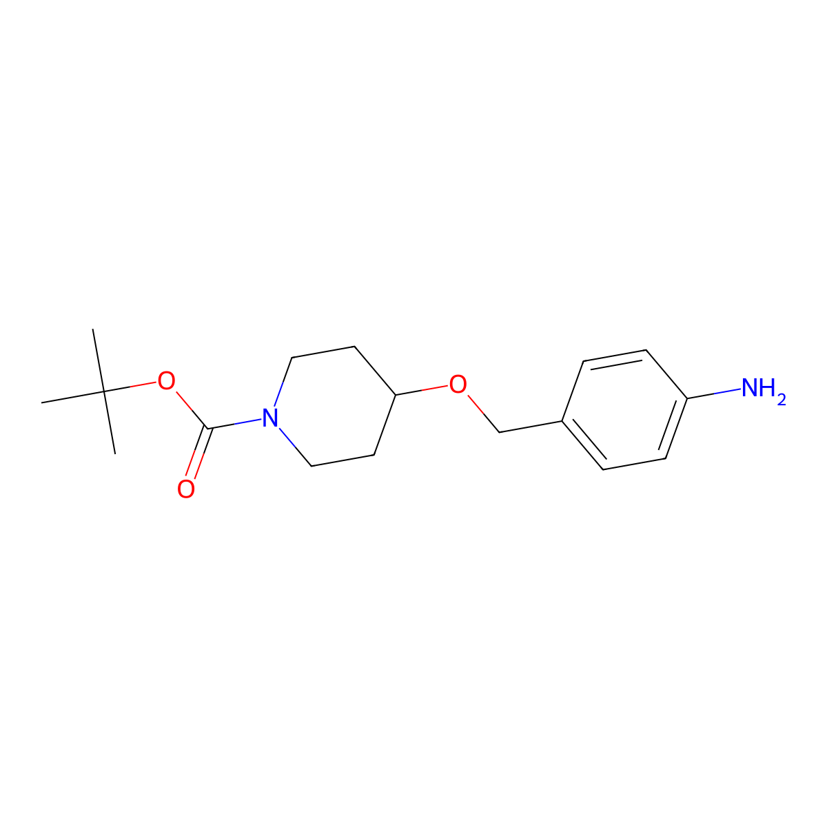 Tert-butyl 4-[(4-aminophenyl)methoxy]piperidine-1-carboxylate molecular structure, CAS 1219828-31-5