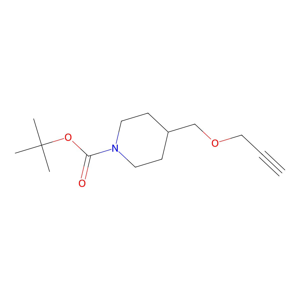 Tert-butyl 4-[(prop-2-YN-1-yloxy)methyl]piperidine-1-carboxylate molecular structure, CAS 1219828-32-6