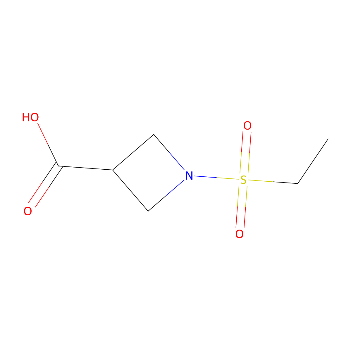 1-(Ethanesulfonyl)azetidine-3-carboxylic acid molecular structure, CAS 1219828-33-7