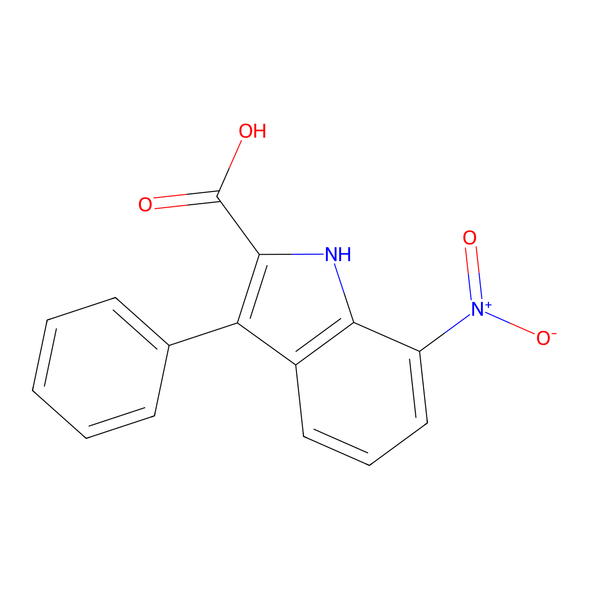 7-nitro-3-phenyl-1H-indole-2-carboxylic acid molecular structure, CAS 121983-01-5