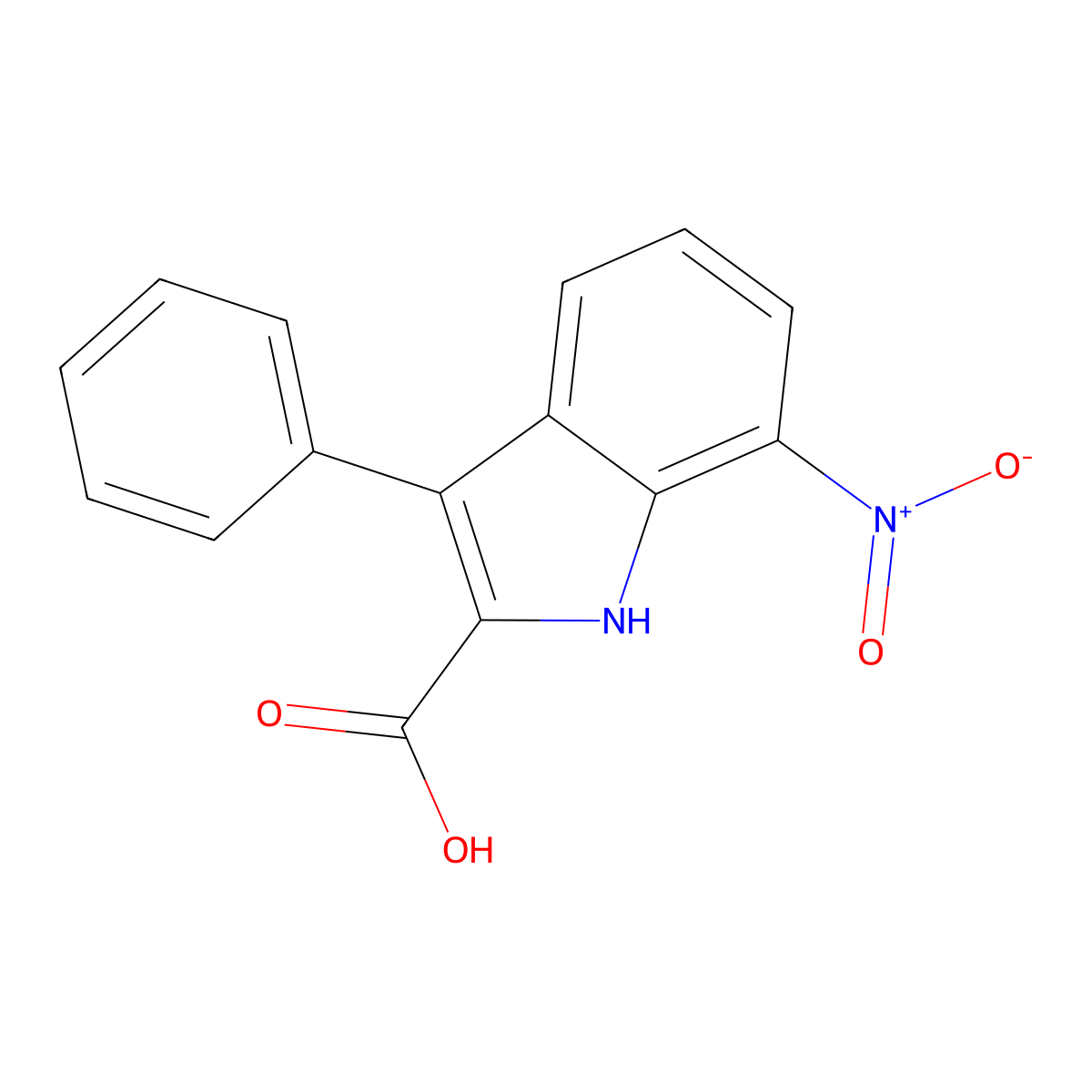 7-nitro-3-phenyl-1H-indole-2-carboxylic acid molecular structure, CAS 121983-01-5