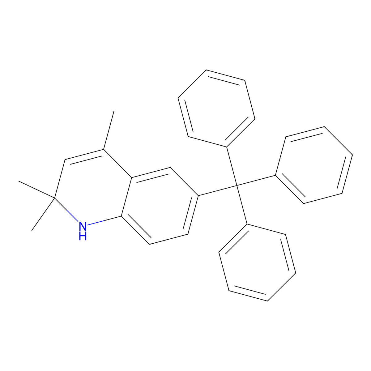 2,2,4-Trimethyl-6-trityl-1,2-dihydro-quinoline molecular structure, CAS 121983-02-6
