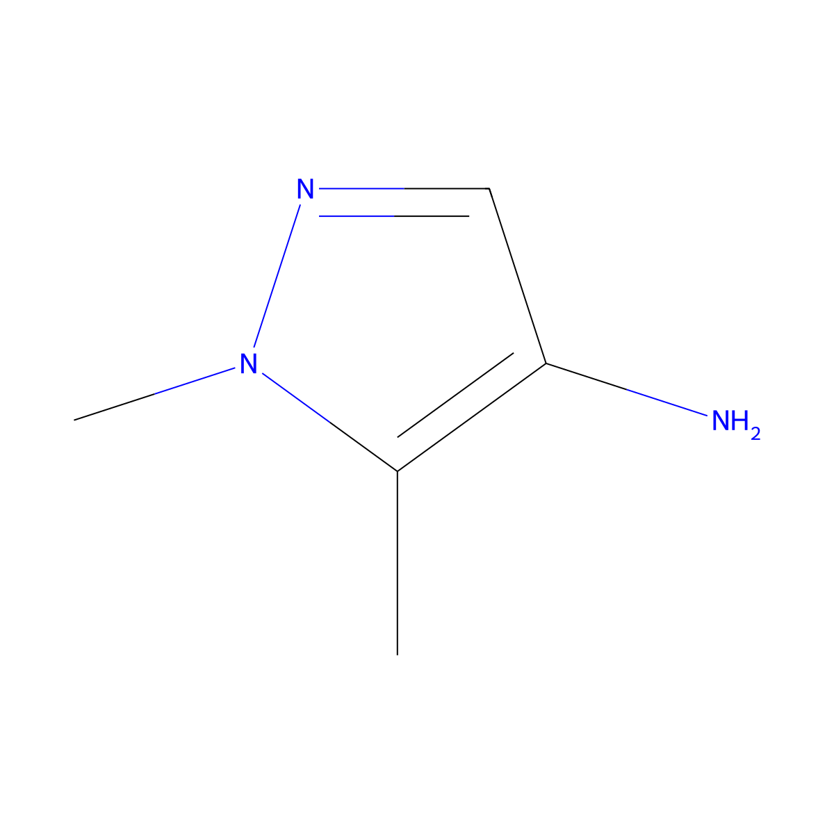 1,5-dimethyl-1H-pyrazol-4-amine molecular structure, CAS 121983-36-6