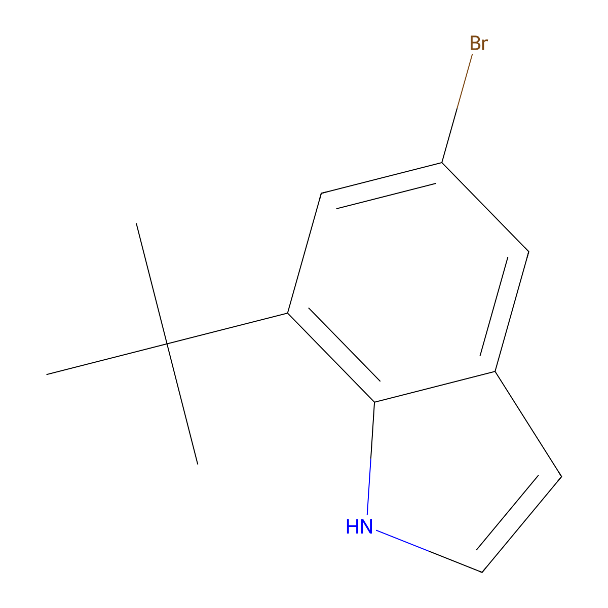7-tert-Butyl-5-bromo-1H-indole molecular structure, CAS 1219832-07-1