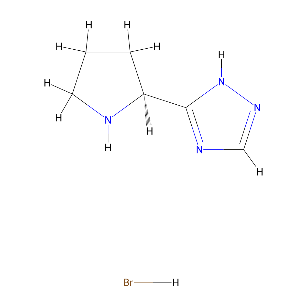 (S)-3-(Pyrrolidin-2-yl)-1H-1,2,4-triazole hydrobromide molecular structure, CAS 1219833-12-1