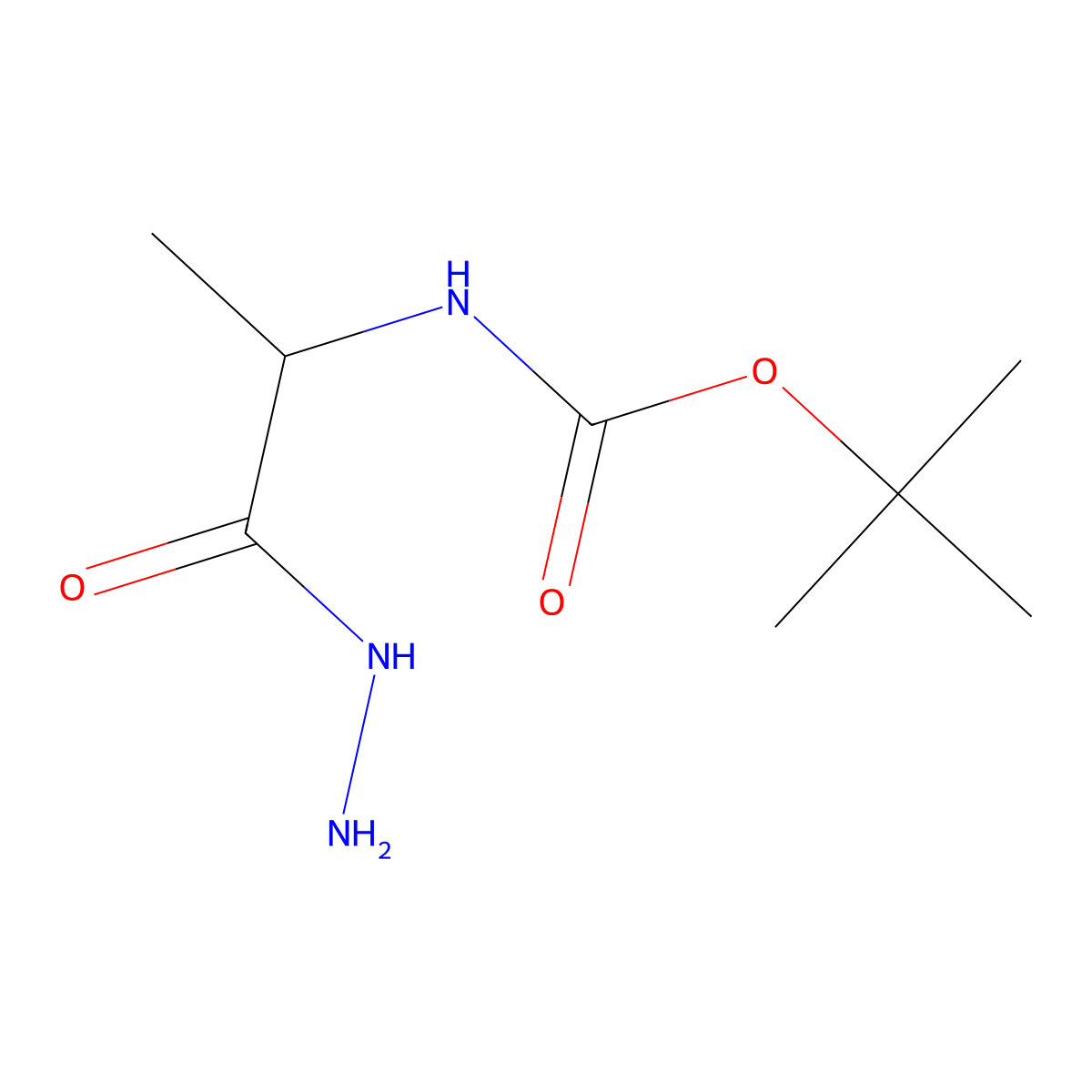 tert-butyl N-[1-(hydrazinecarbonyl)ethyl]carbamate molecular structure, CAS 1219838-62-6