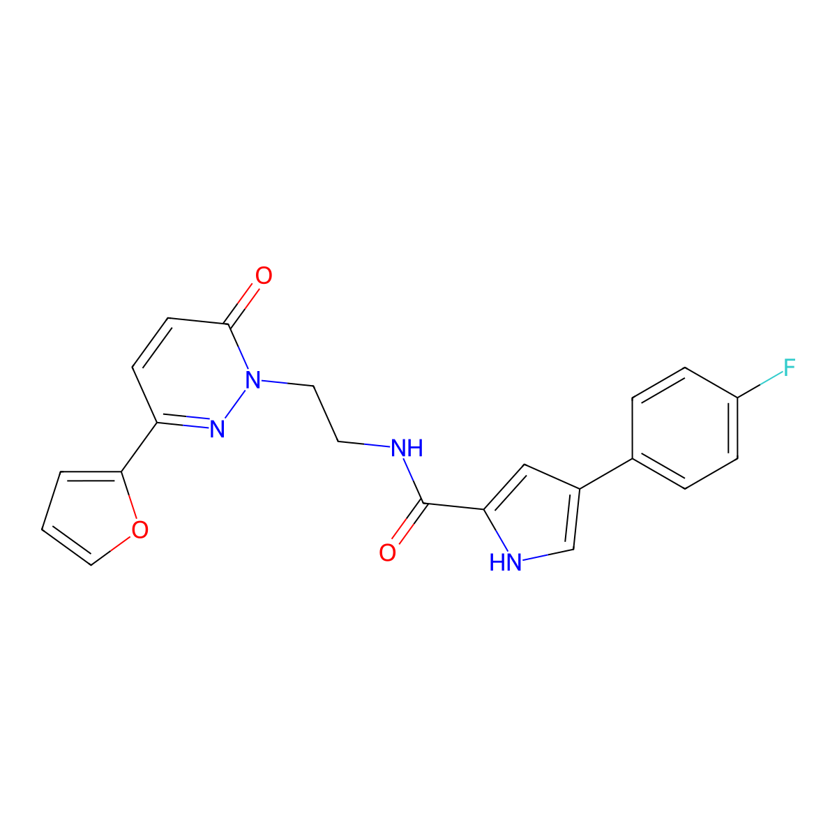 4-(4-fluorophenyl)-N-(2-(3-(furan-2-yl)-6-oxopyridazin-1(6H)-yl)ethyl)-1H-pyrrole-2-carboxamide molecular structure, CAS 1219841-82-3