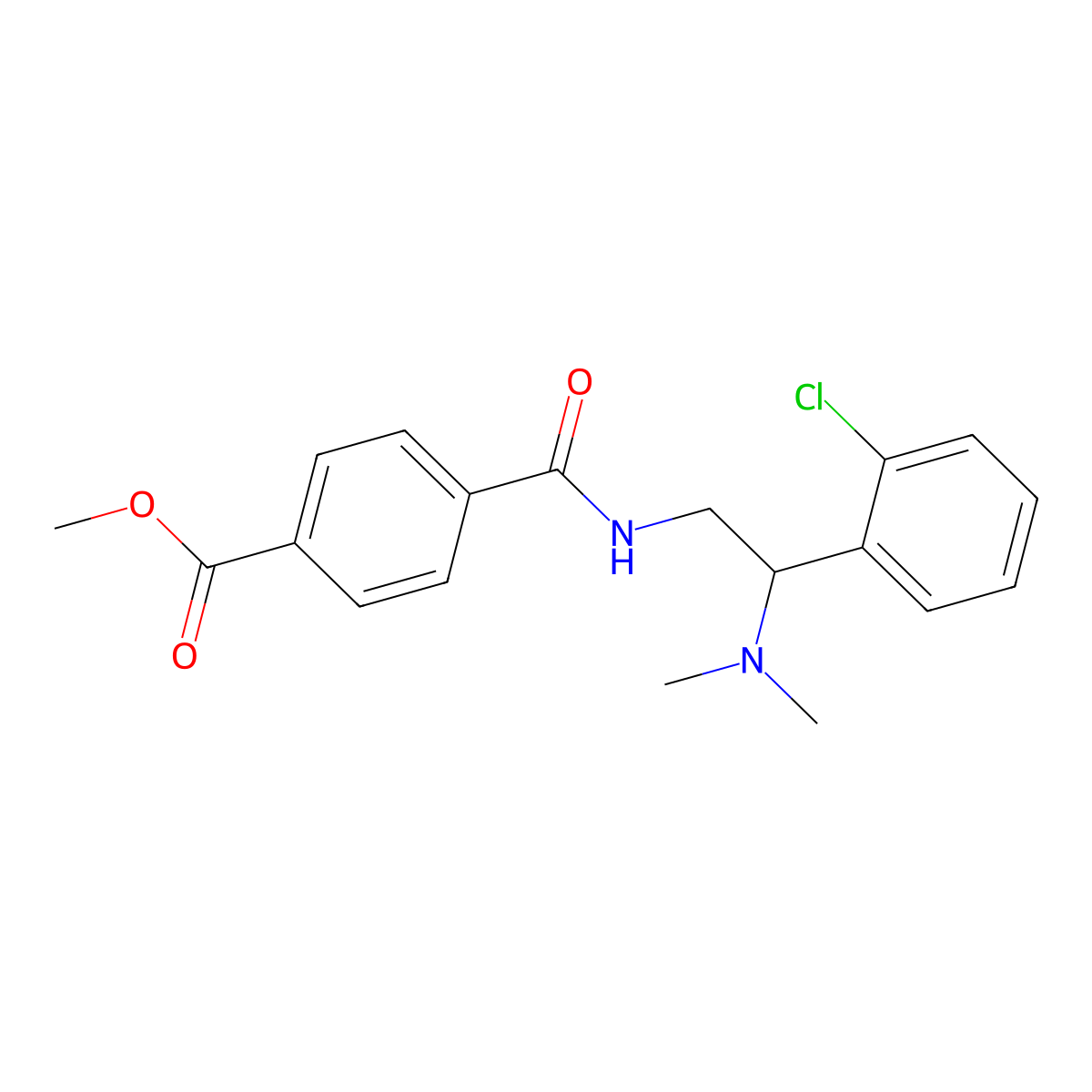 Methyl 4-((2-(2-chlorophenyl)-2-(dimethylamino)ethyl)carbamoyl)benzoate molecular structure, CAS 1219841-88-9