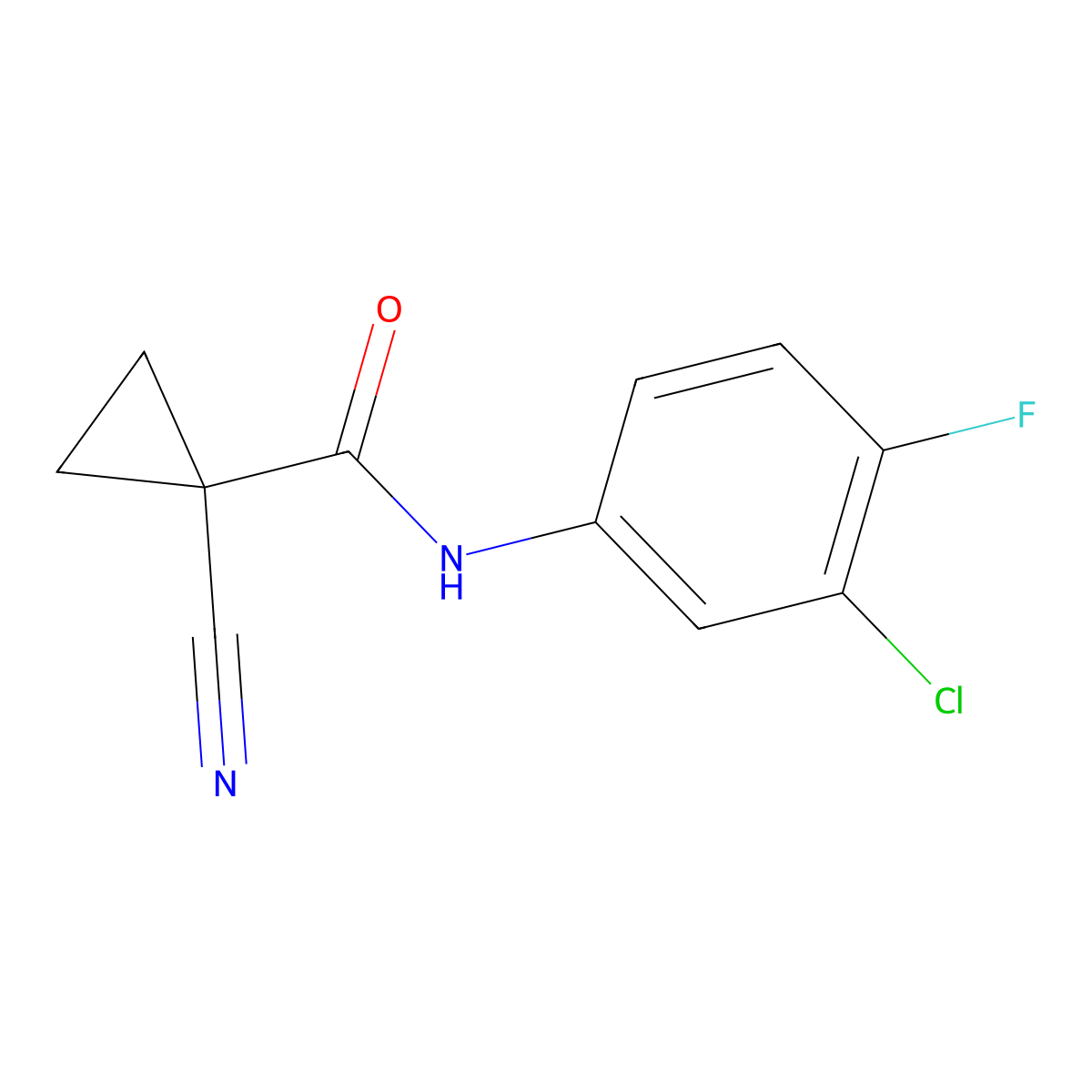 N-(3-chloro-4-fluorophenyl)-1-cyanocyclopropanecarboxamide molecular structure, CAS 1219841-91-4