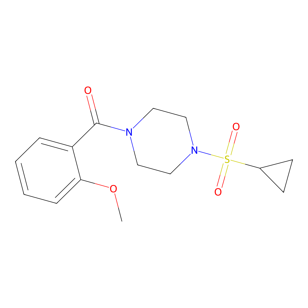 (4-(Cyclopropylsulfonyl)piperazin-1-yl)(2-methoxyphenyl)methanone molecular structure, CAS 1219841-97-0