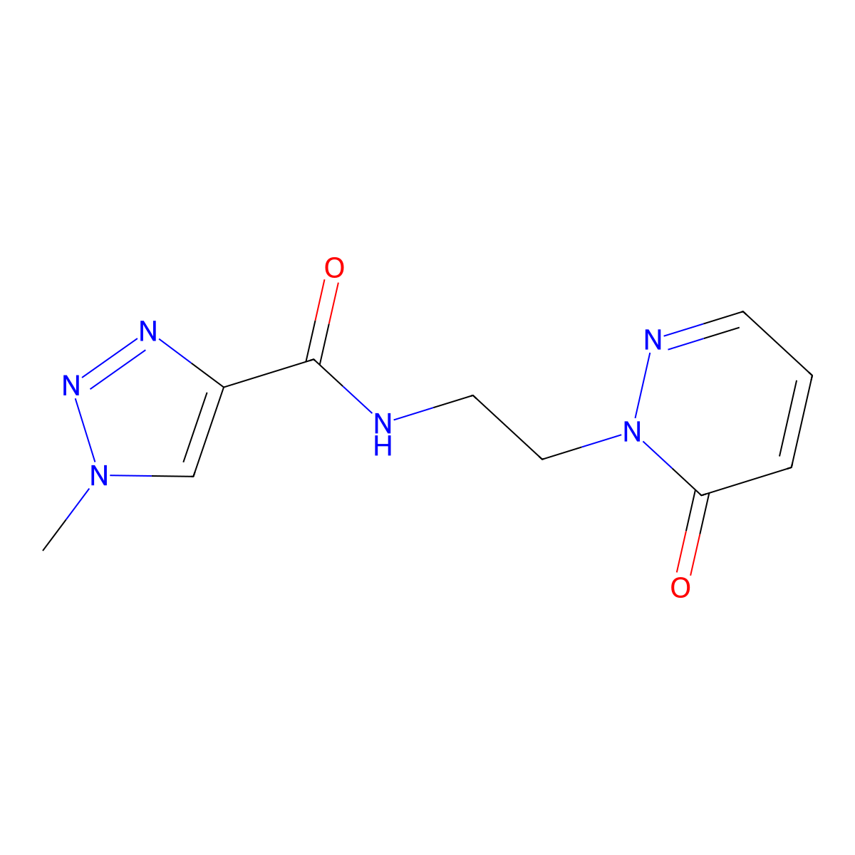 1-methyl-N-(2-(6-oxopyridazin-1(6H)-yl)ethyl)-1H-1,2,3-triazole-4-carboxamide molecular structure, CAS 1219842-12-2