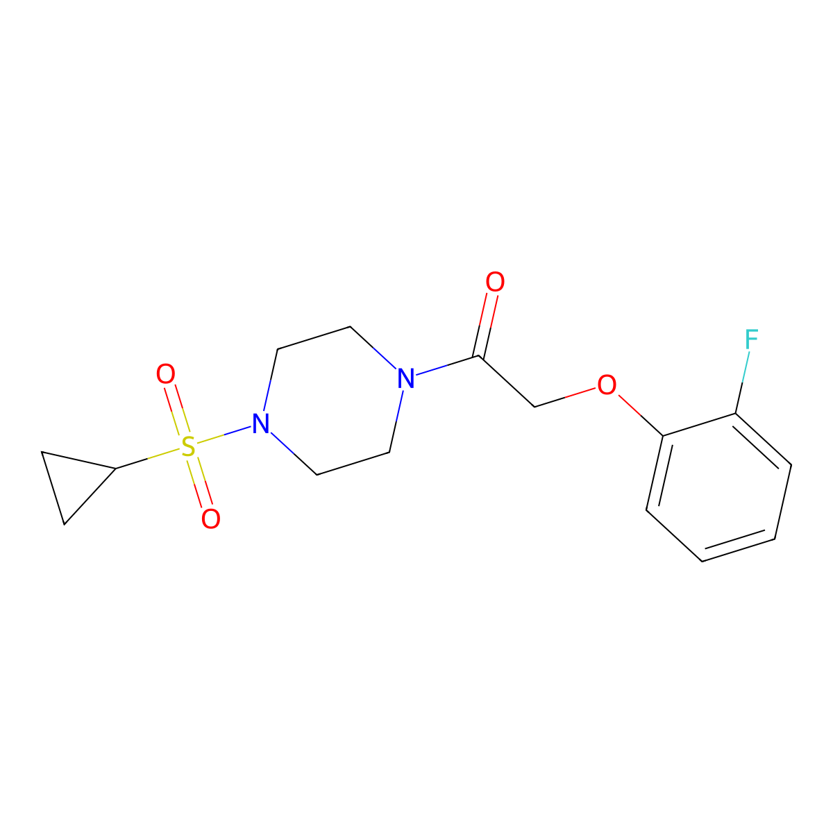 1-(4-(Cyclopropylsulfonyl)piperazin-1-yl)-2-(2-fluorophenoxy)ethanone molecular structure, CAS 1219842-15-5