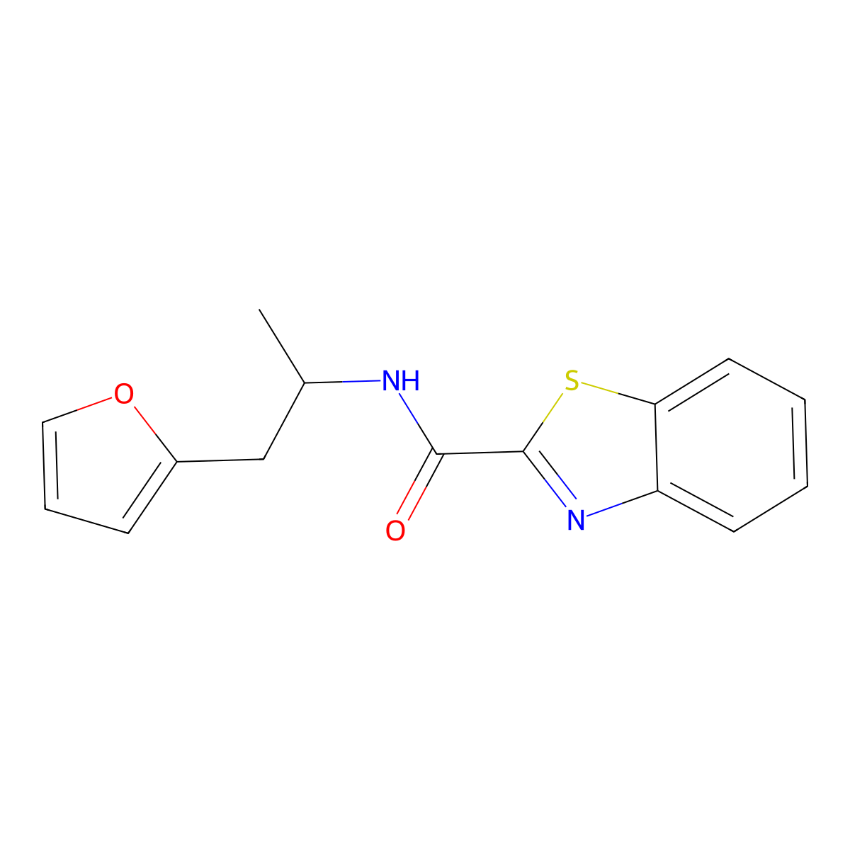 N-(1-(furan-2-yl)propan-2-yl)benzo[d]thiazole-2-carboxamide molecular structure, CAS 1219842-17-7
