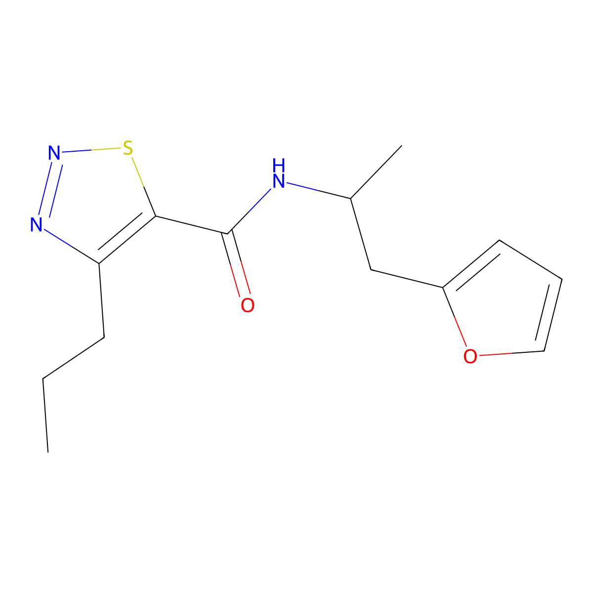 N-[1-(furan-2-yl)propan-2-yl]-4-propyl-1,2,3-thiadiazole-5-carboxamide molecular structure, CAS 1219842-30-4
