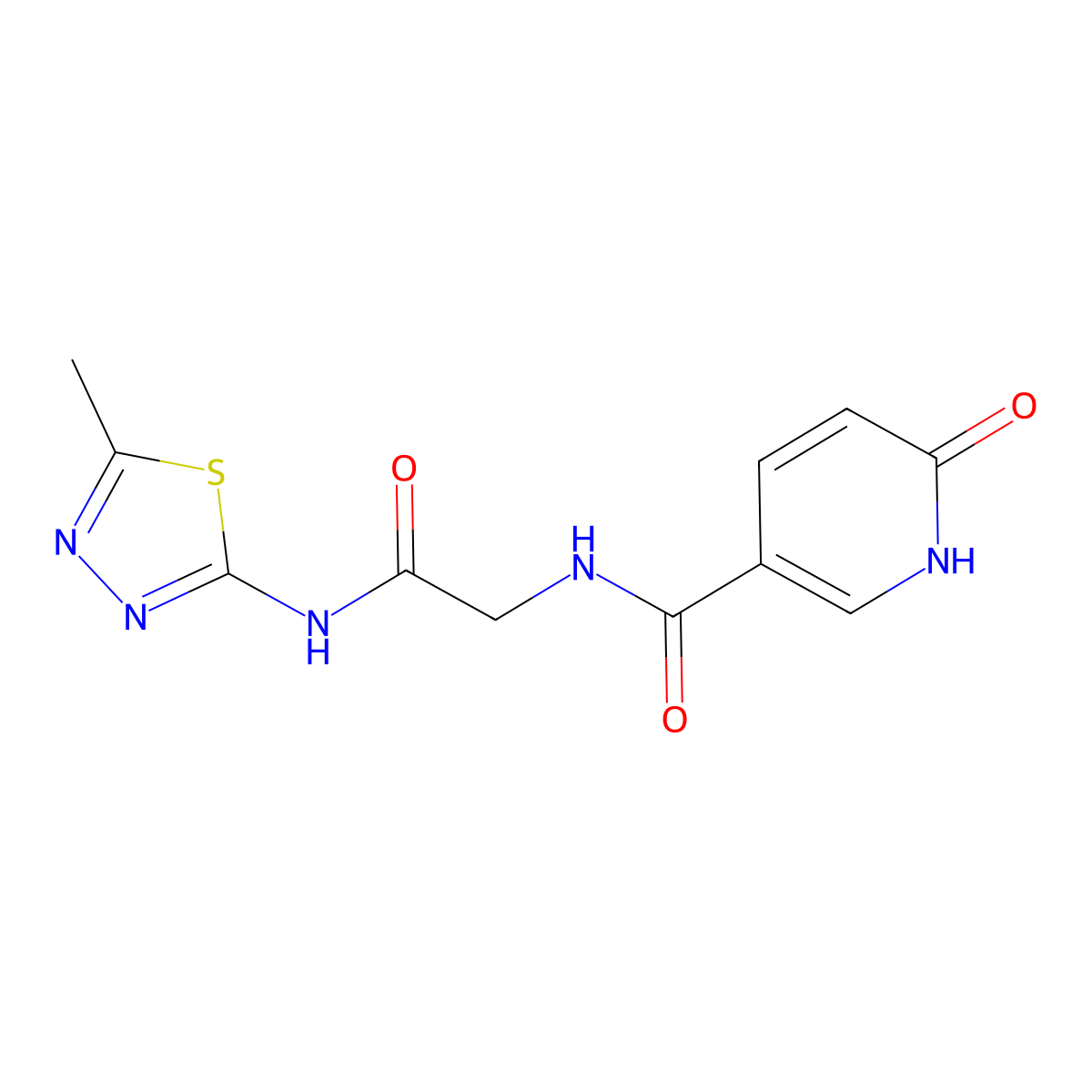 N-(2-((5-methyl-1,3,4-thiadiazol-2-yl)amino)-2-oxoethyl)-6-oxo-1,6-dihydropyridine-3-carboxamide molecular structure, CAS 1219842-33-7