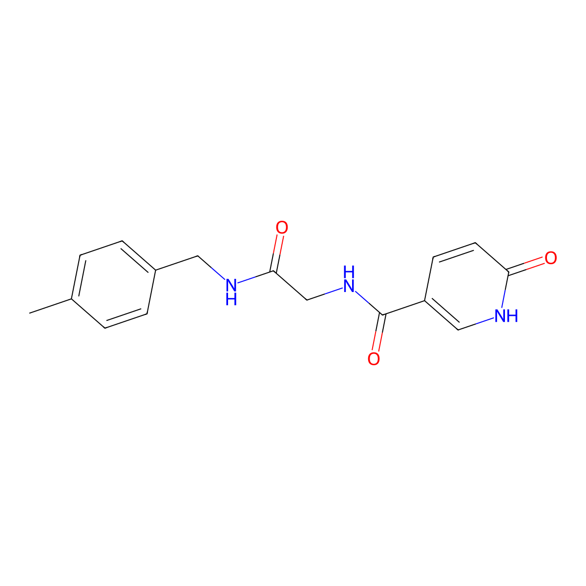 N-(2-((4-methylbenzyl)amino)-2-oxoethyl)-6-oxo-1,6-dihydropyridine-3-carboxamide molecular structure, CAS 1219842-46-2
