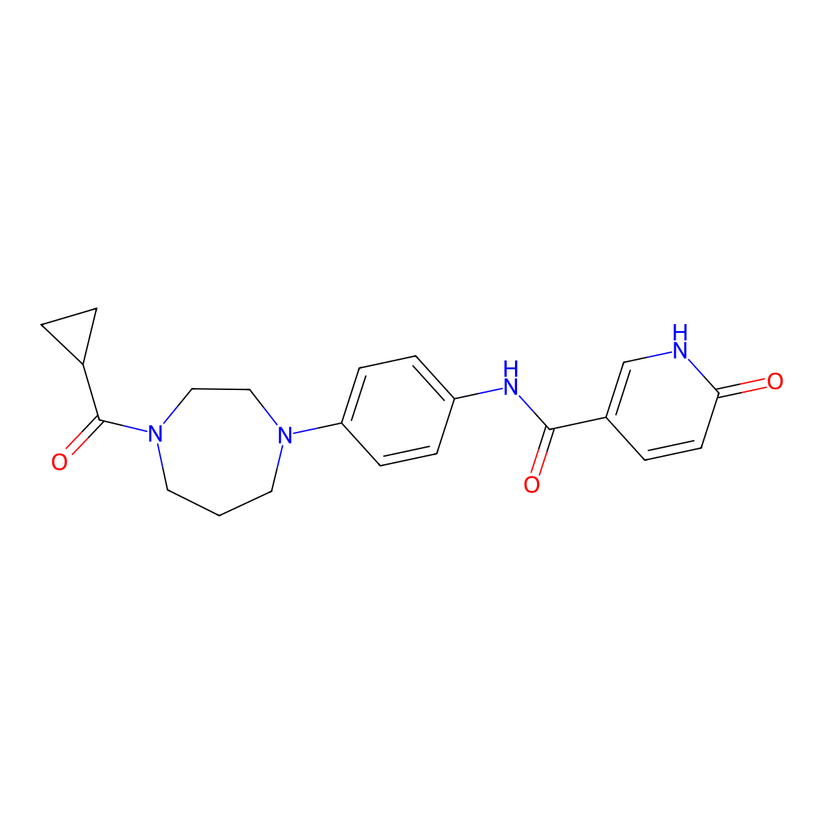 N-(4-(4-(cyclopropanecarbonyl)-1,4-diazepan-1-yl)phenyl)-6-oxo-1,6-dihydropyridine-3-carboxamide molecular structure, CAS 1219842-47-3