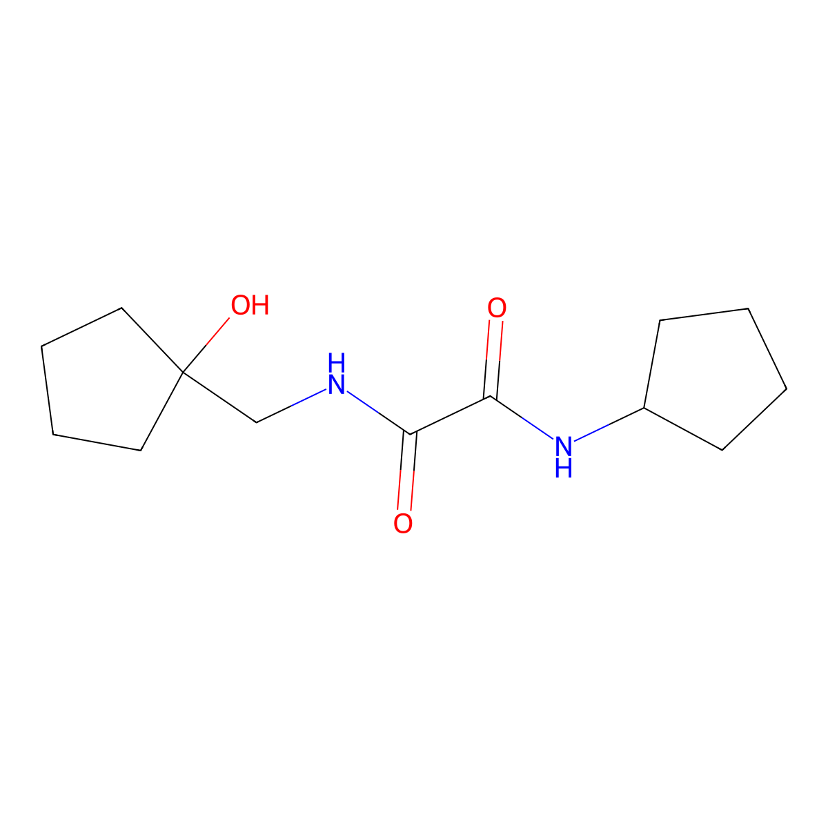 N1-cyclopentyl-N2-((1-hydroxycyclopentyl)methyl)oxalamide molecular structure, CAS 1219842-65-5