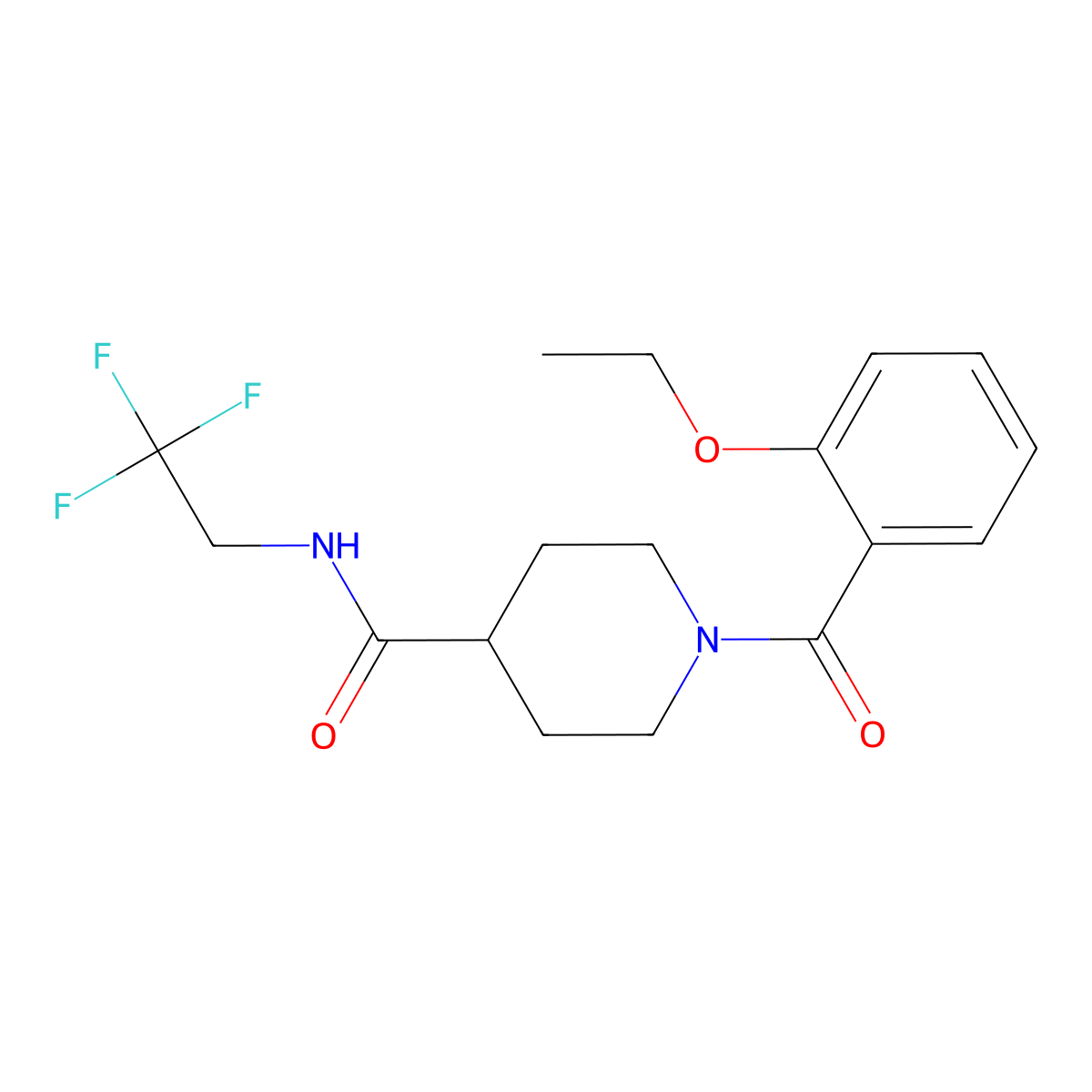 1-(2-ethoxybenzoyl)-N-(2,2,2-trifluoroethyl)piperidine-4-carboxamide molecular structure, CAS 1219842-67-7