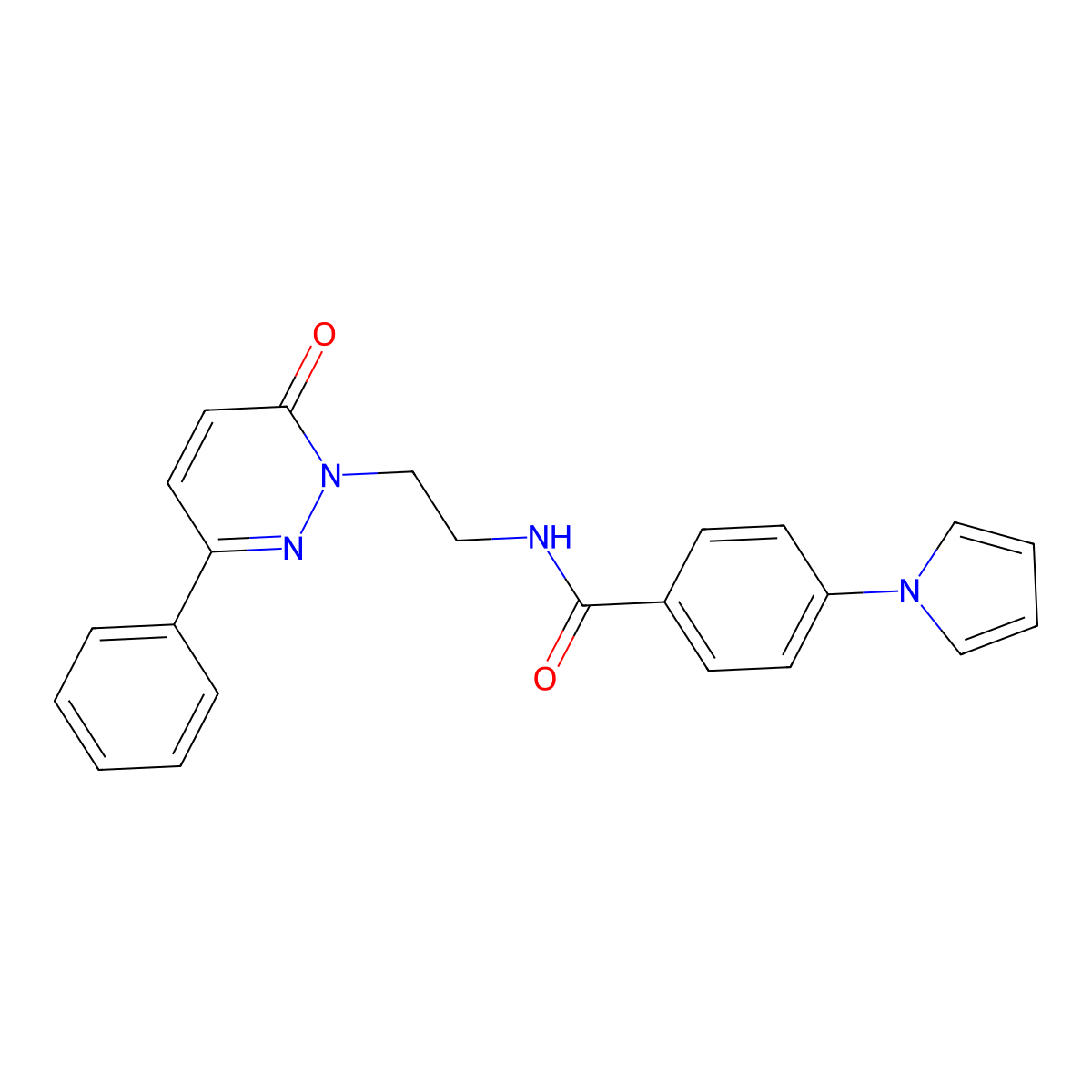 N-(2-(6-oxo-3-phenylpyridazin-1(6H)-yl)ethyl)-4-(1H-pyrrol-1-yl)benzamide molecular structure, CAS 1219842-68-8