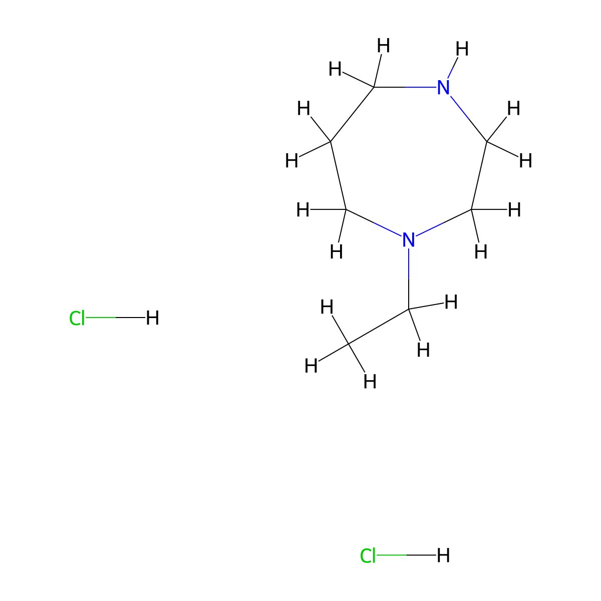 1-Ethyl-1,4-diazepane dihydrochloride molecular structure, CAS 1219843-83-0