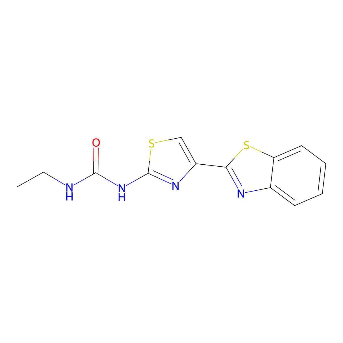 1-(4-(Benzo[d]thiazol-2-yl)thiazol-2-yl)-3-ethylurea molecular structure, CAS 1219844-32-2