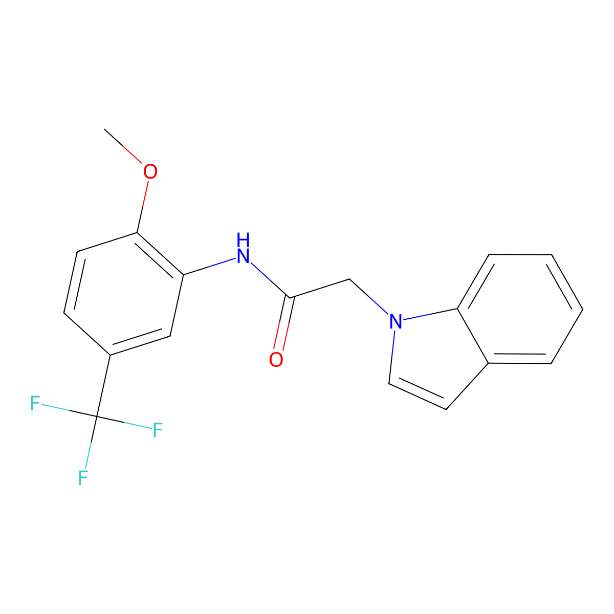 2-(1H-indol-1-yl)-N-[2-methoxy-5-(trifluoromethyl)phenyl]acetamide molecular structure, CAS 1219844-39-9