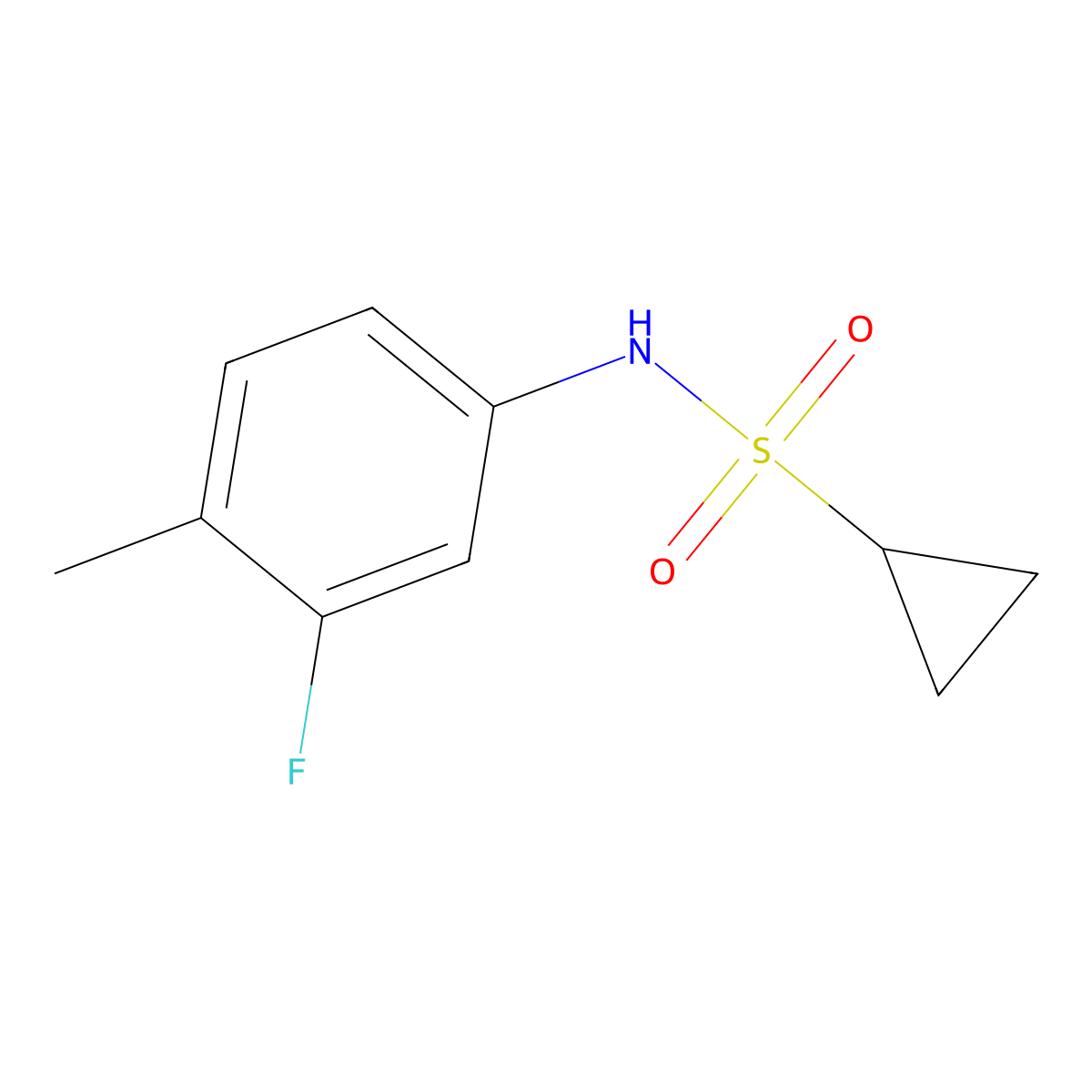 N-(3-fluoro-4-methylphenyl)cyclopropanesulfonamide molecular structure, CAS 1219844-42-4