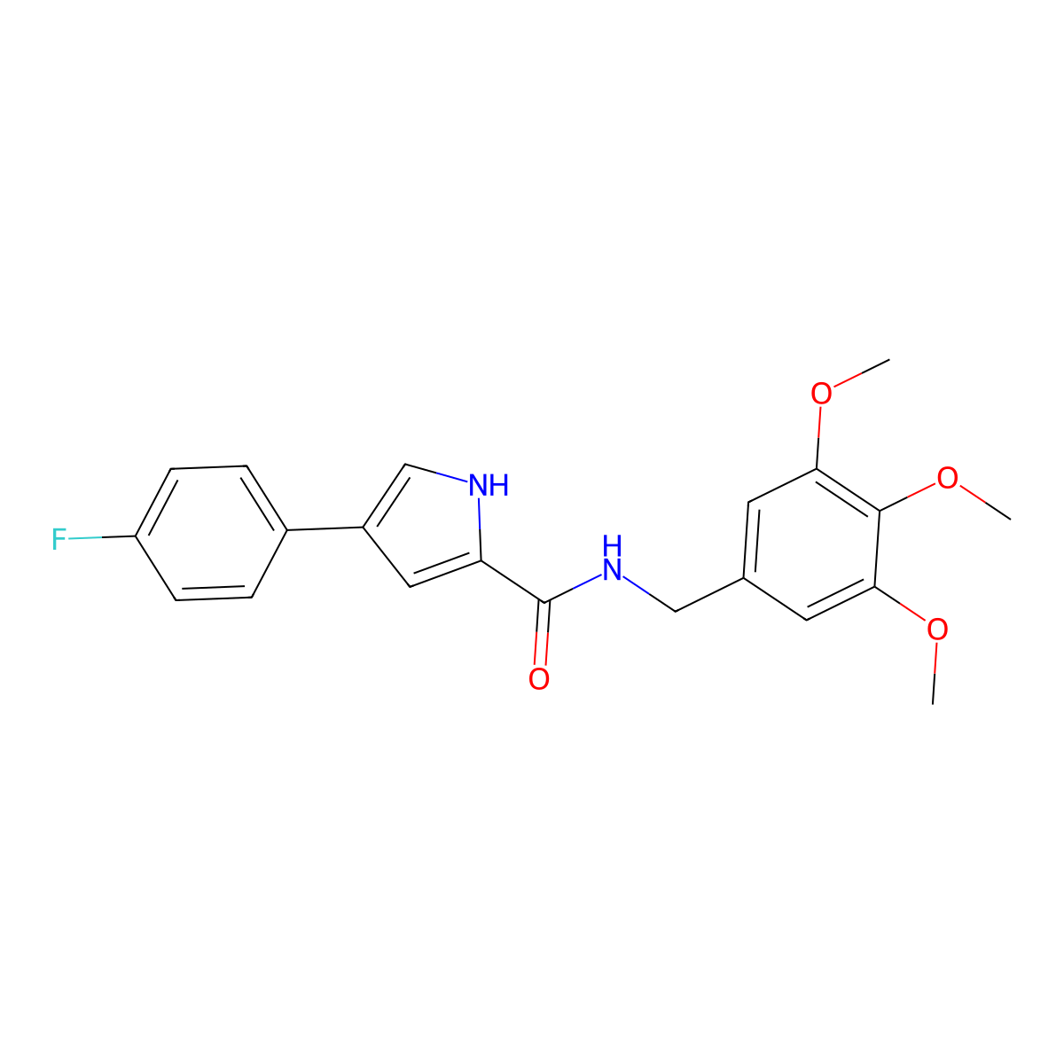 4-(4-fluorophenyl)-N-(3,4,5-trimethoxybenzyl)-1H-pyrrole-2-carboxamide molecular structure, CAS 1219844-43-5