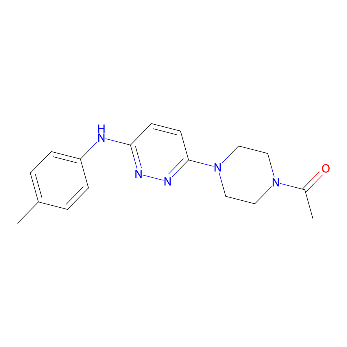 1-(4-(6-(p-Tolylamino)pyridazin-3-yl)piperazin-1-yl)ethanone molecular structure, CAS 1219844-50-4