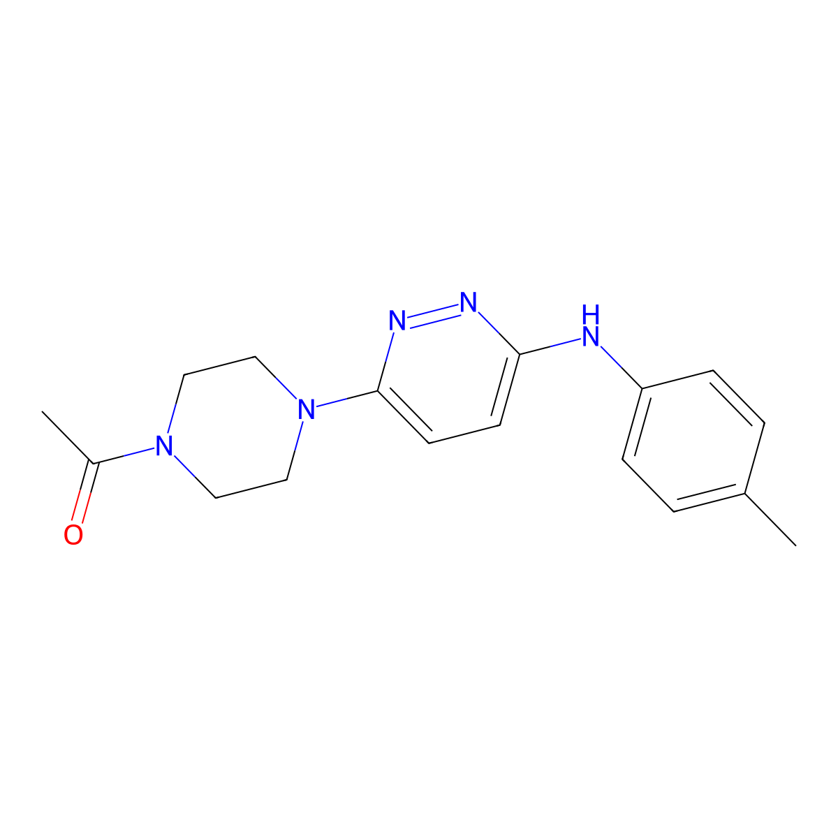 1-(4-(6-(p-Tolylamino)pyridazin-3-yl)piperazin-1-yl)ethanone molecular structure, CAS 1219844-50-4
