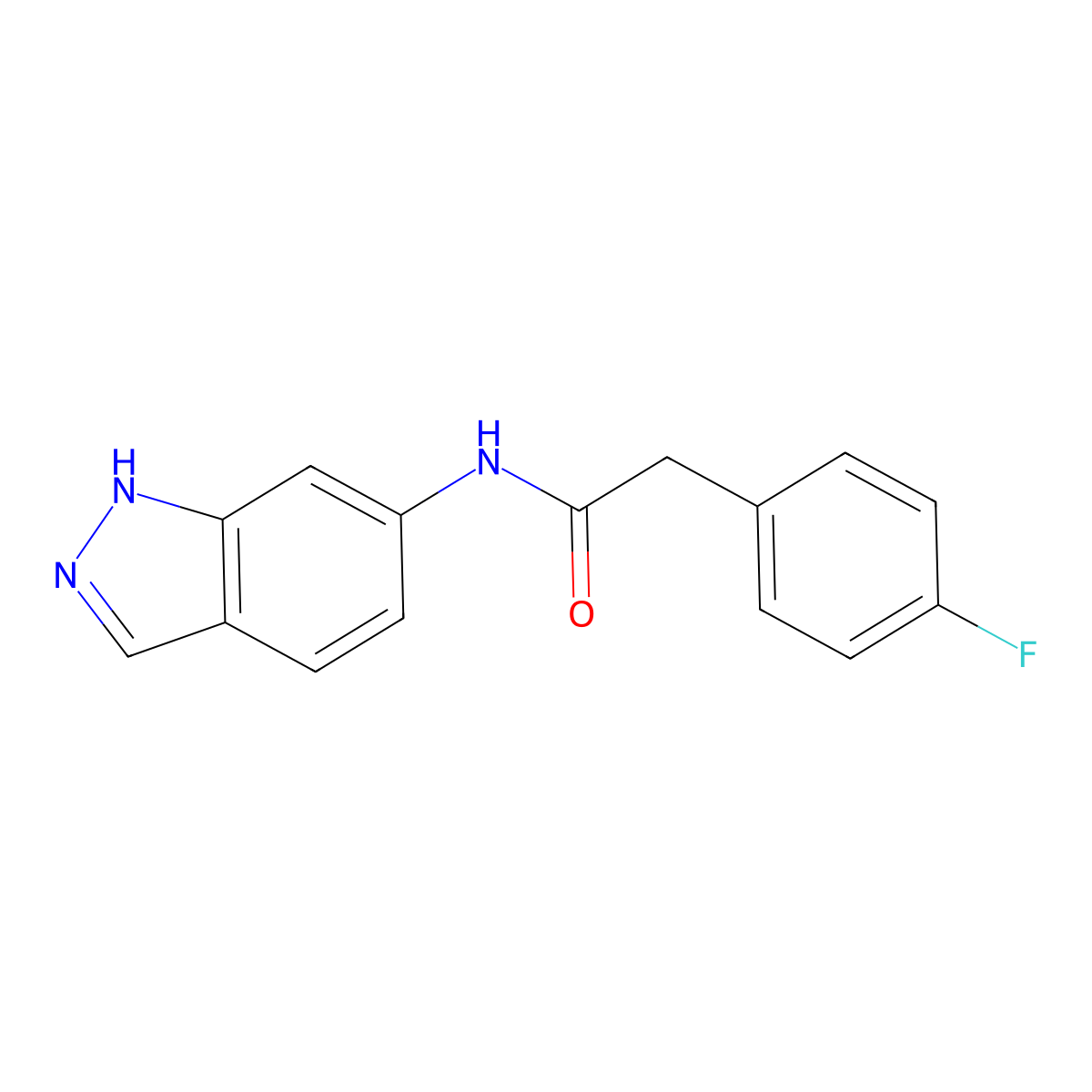 2-(4-fluorophenyl)-N-(1H-indazol-6-yl)acetamide molecular structure, CAS 1219844-51-5