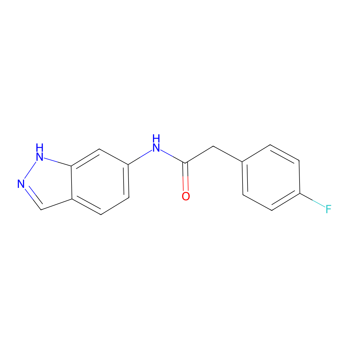 2-(4-fluorophenyl)-N-(1H-indazol-6-yl)acetamide molecular structure, CAS 1219844-51-5