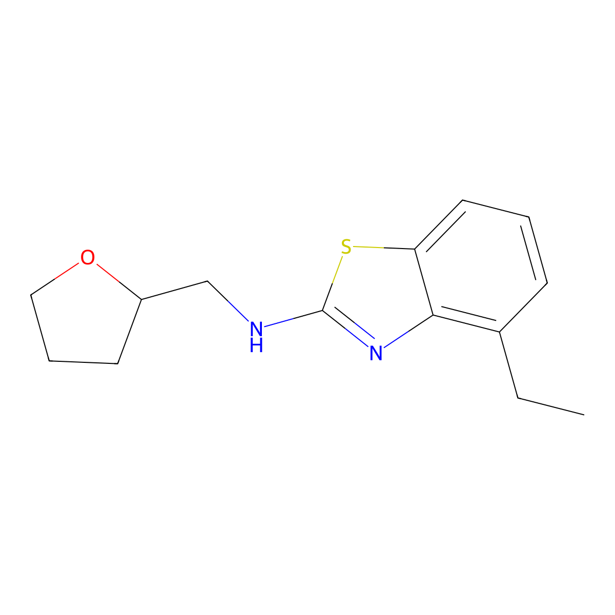 4-ethyl-N-((tetrahydrofuran-2-yl)methyl)benzo[d]thiazol-2-amine molecular structure, CAS 1219844-55-9