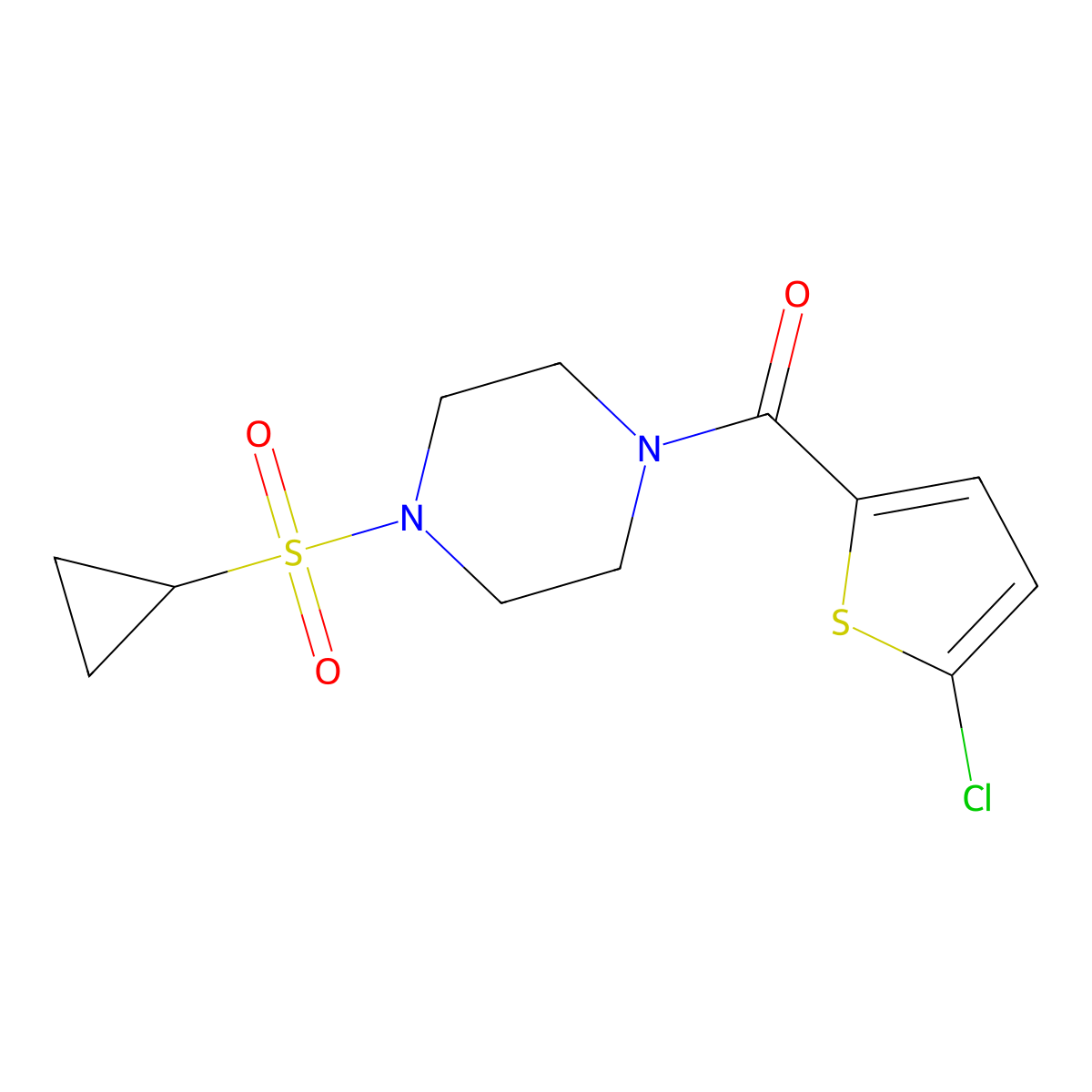 (5-Chlorothiophen-2-yl)(4-(cyclopropylsulfonyl)piperazin-1-yl)methanone molecular structure, CAS 1219844-64-0