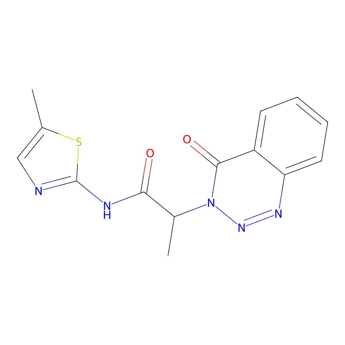 N-(5-methylthiazol-2-yl)-2-(4-oxobenzo[d][1,2,3]triazin-3(4H)-yl)propanamide molecular structure, CAS 1219844-68-4