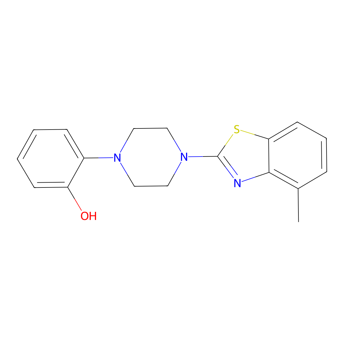 2-(4-(4-Methylbenzo[d]thiazol-2-yl)piperazin-1-yl)phenol molecular structure, CAS 1219844-69-5