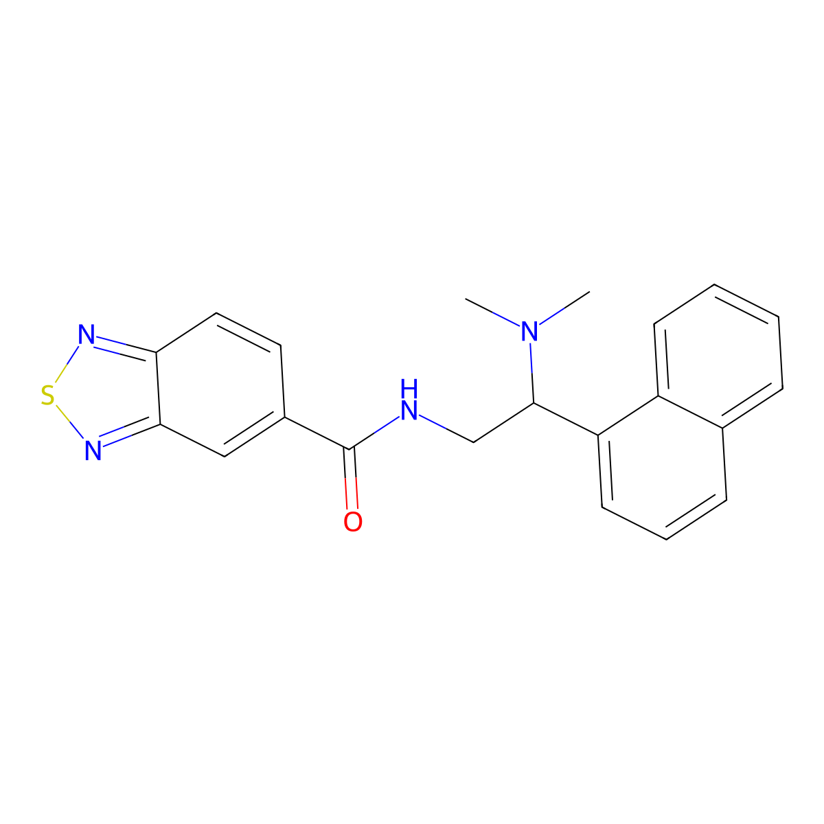 N-(2-(dimethylamino)-2-(naphthalen-1-yl)ethyl)benzo[c][1,2,5]thiadiazole-5-carboxamide molecular structure, CAS 1219844-95-7