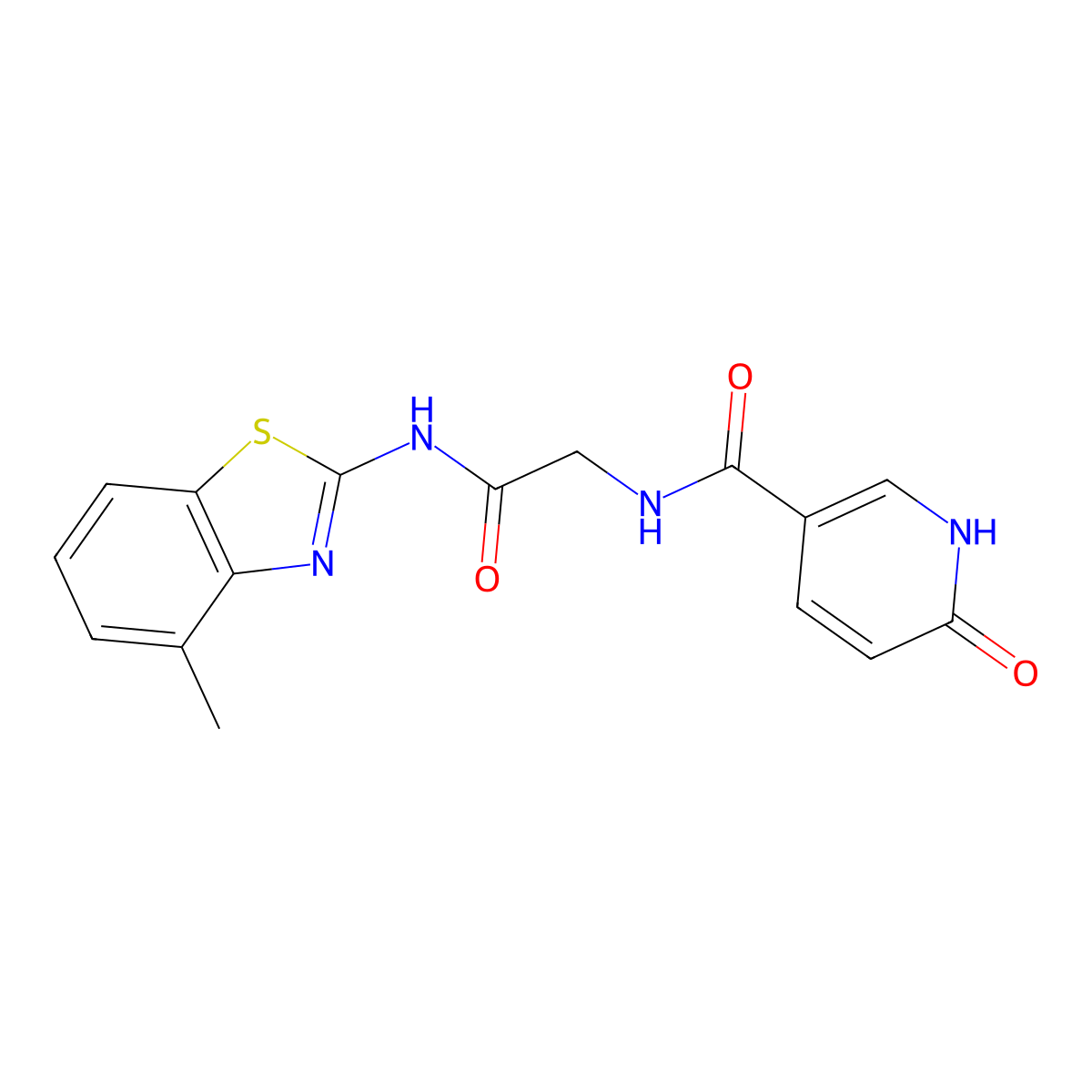 N-(2-((4-methylbenzo[d]thiazol-2-yl)amino)-2-oxoethyl)-6-oxo-1,6-dihydropyridine-3-carboxamide molecular structure, CAS 1219845-04-1