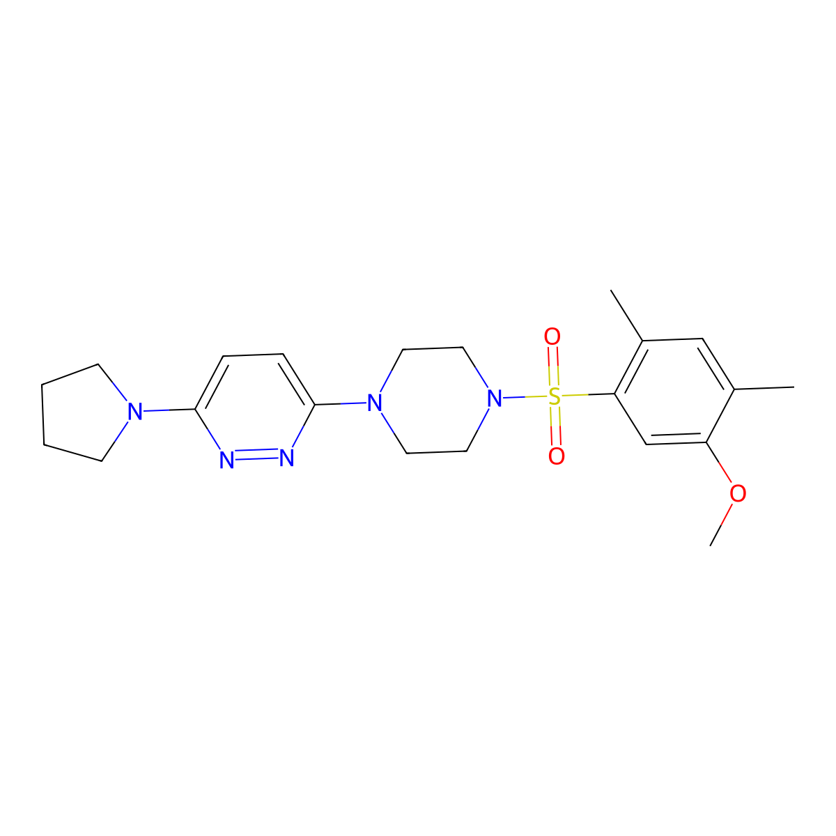 3-(4-((5-Methoxy-2,4-dimethylphenyl)sulfonyl)piperazin-1-yl)-6-(pyrrolidin-1-yl)pyridazine molecular structure, CAS 1219845-19-8