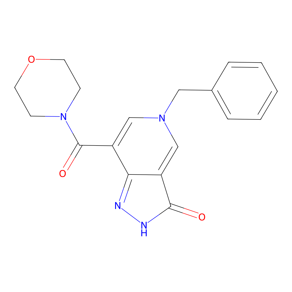 5-benzyl-7-(morpholine-4-carbonyl)-2H-pyrazolo[4,3-c]pyridin-3(5H)-one molecular structure, CAS 1219845-24-5