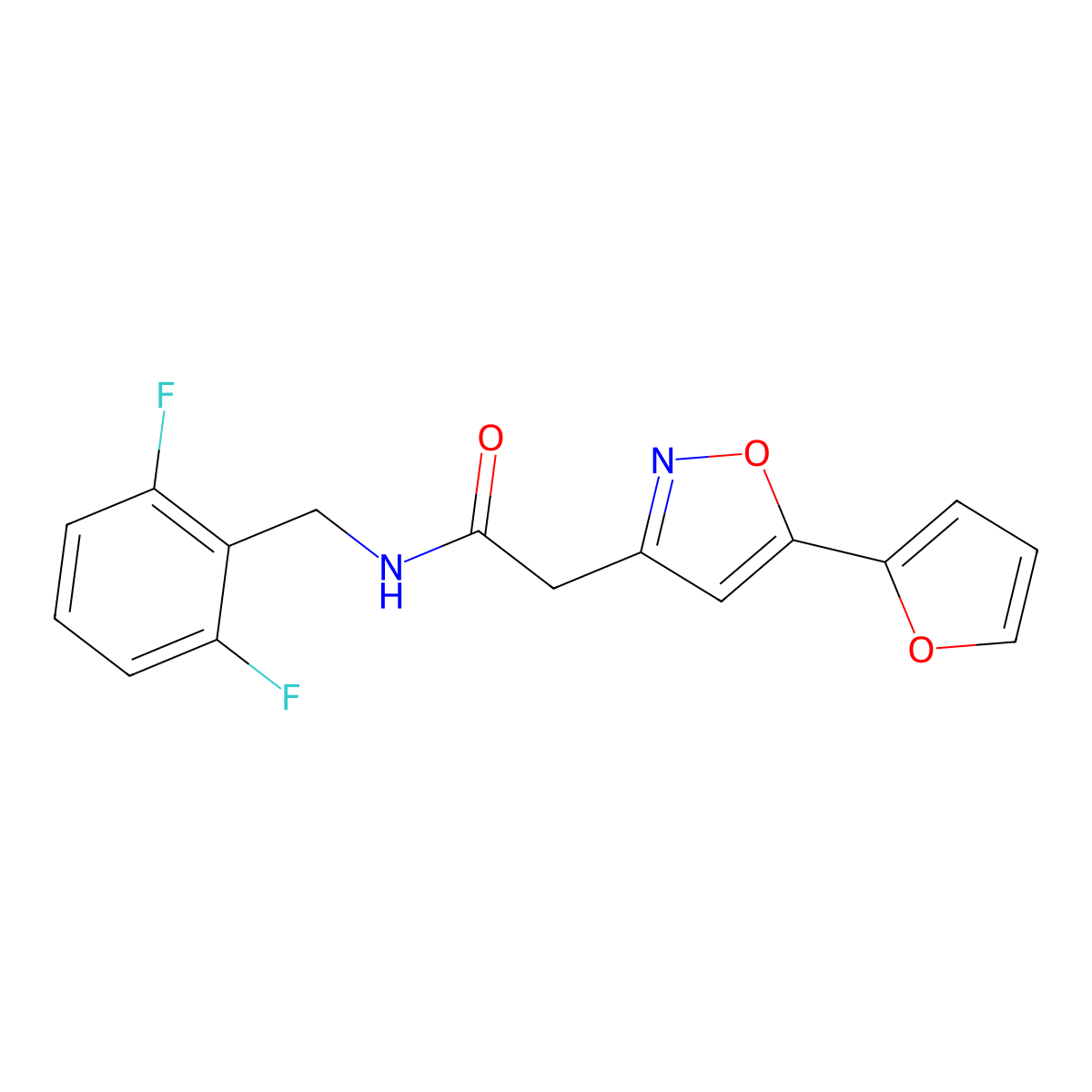 N-(2,6-difluorobenzyl)-2-(5-(furan-2-yl)isoxazol-3-yl)acetamide molecular structure, CAS 1219901-43-5
