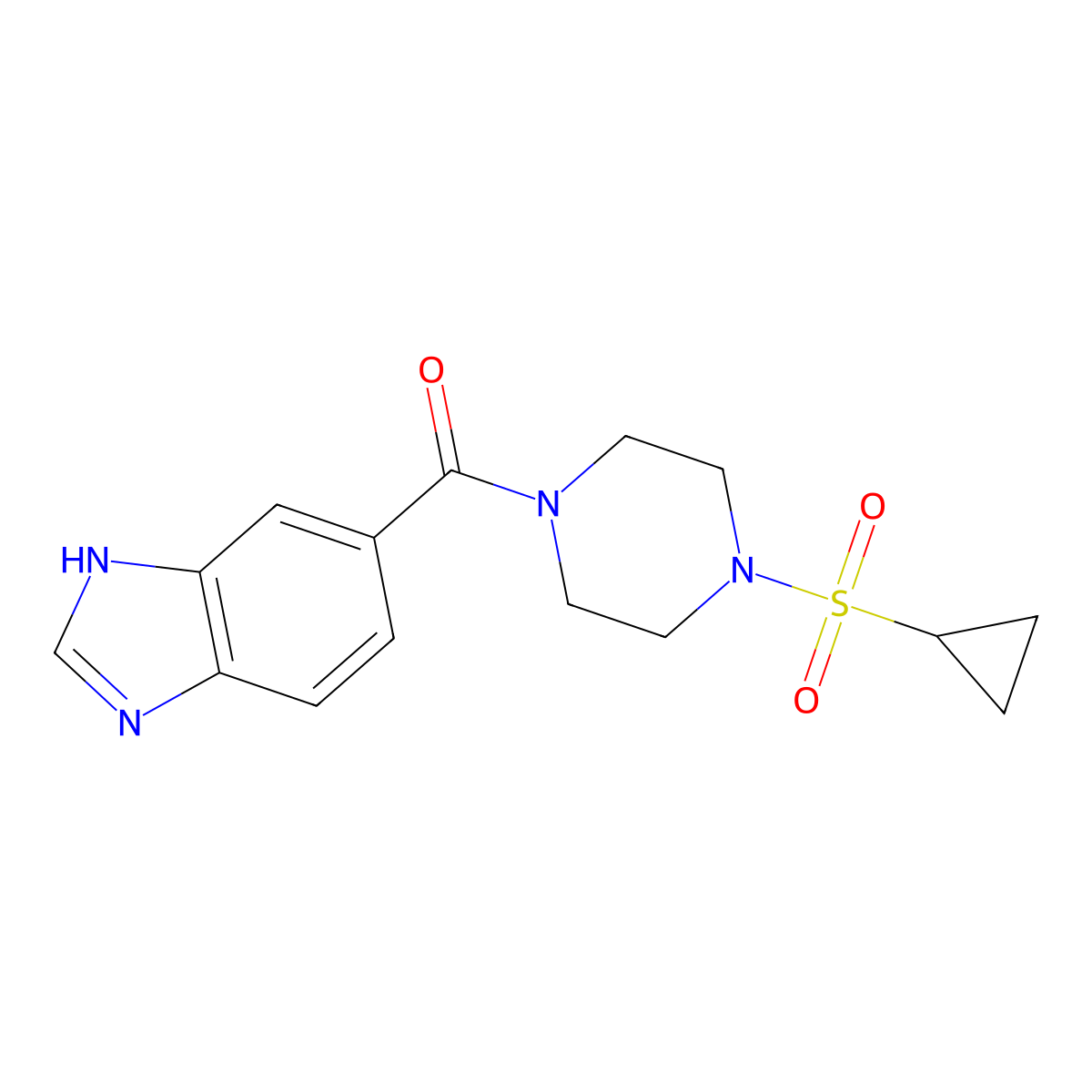 (1H-benzo[d]imidazol-5-yl)(4-(cyclopropylsulfonyl)piperazin-1-yl)methanone molecular structure, CAS 1219901-54-8