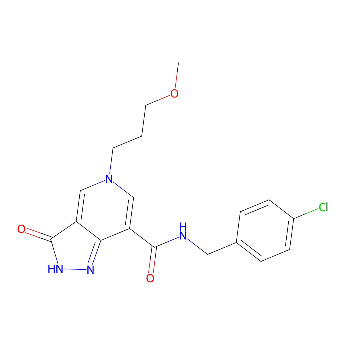 N-(4-chlorobenzyl)-5-(3-methoxypropyl)-3-oxo-3,5-dihydro-2H-pyrazolo[4,3-c]pyridine-7-carboxamide molecular structure, CAS 1219901-70-8