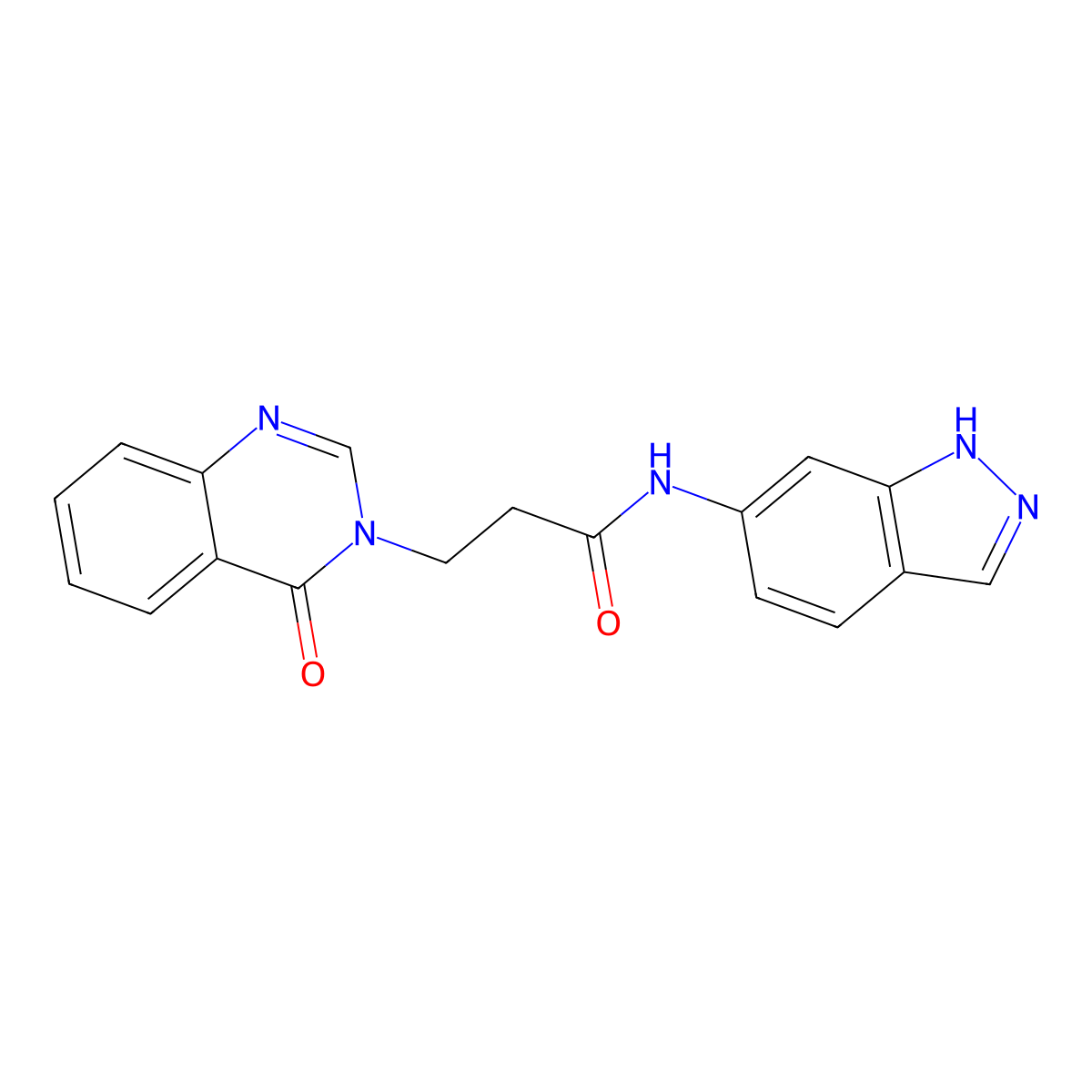 N-(1H-indazol-6-yl)-3-(4-oxoquinazolin-3(4H)-yl)propanamide molecular structure, CAS 1219901-73-1