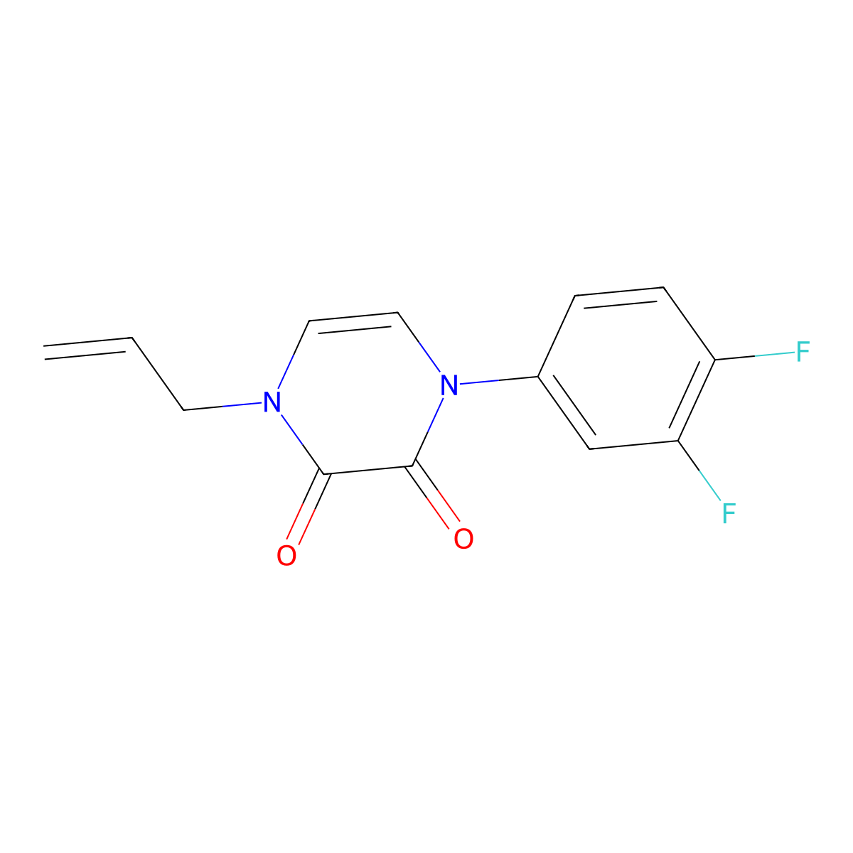 1-allyl-4-(3,4-difluorophenyl)pyrazine-2,3(1H,4H)-dione molecular structure, CAS 1219901-89-9